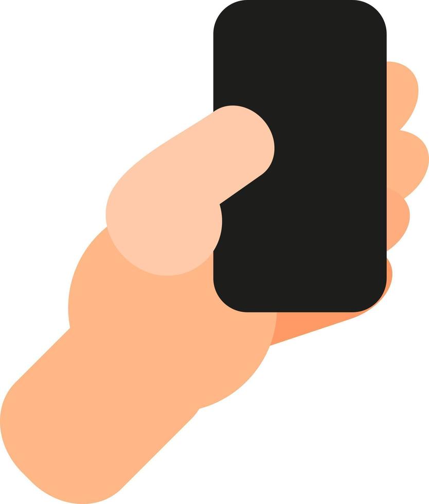 Scrolling with a thumb, illustration, vector on a white background.