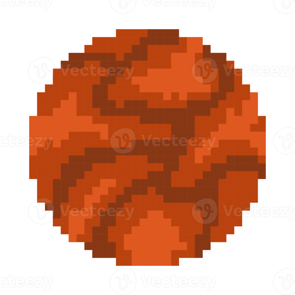 Pixel art fictional planet png