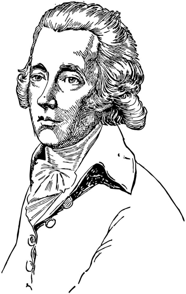 william pitt el más joven, ilustración vintage vector