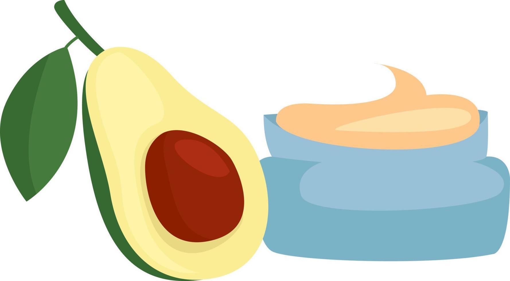 Avocado cream, illustration, vector on white background