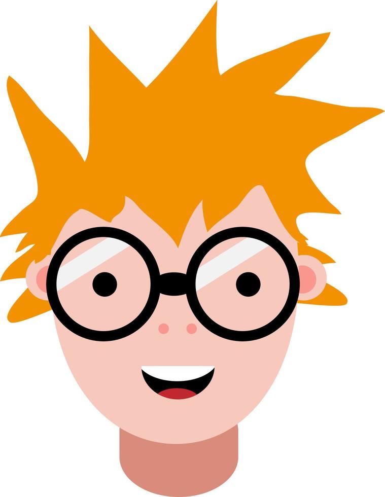 Boy with crazy hair, illustration, vector on a white background.