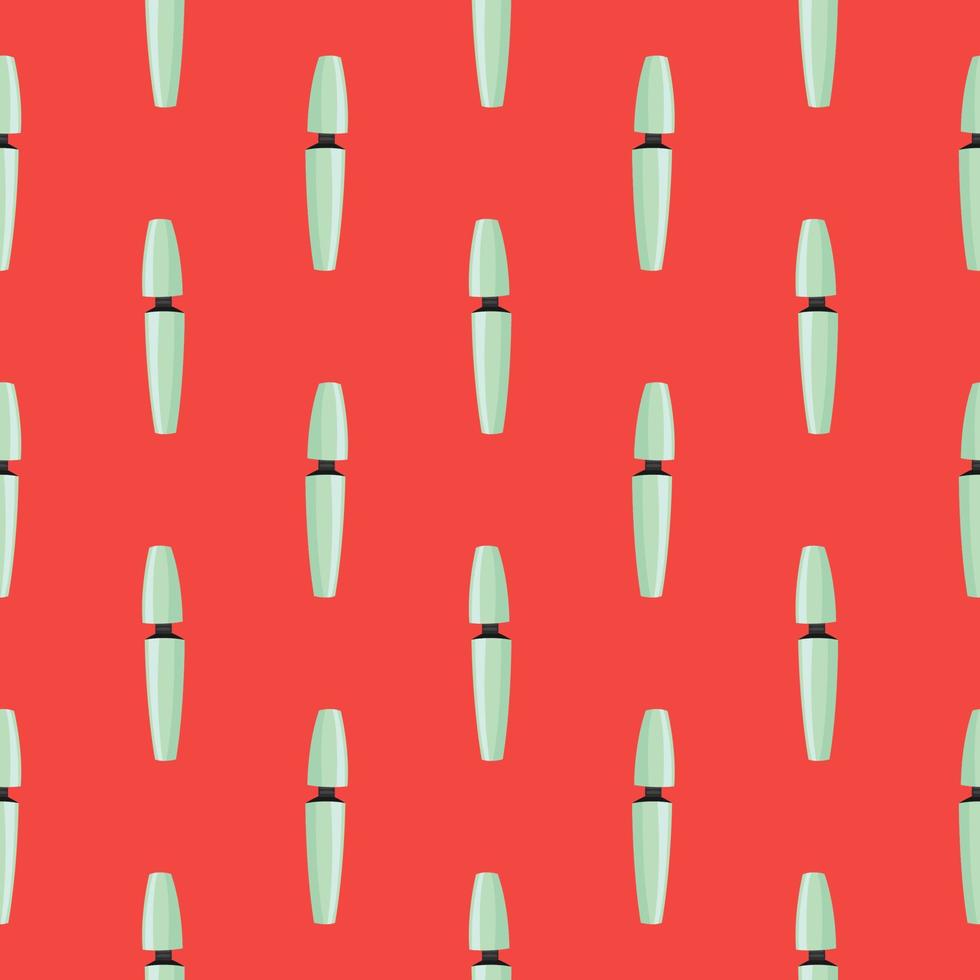 Small mascara,seamless pattern on red background. vector