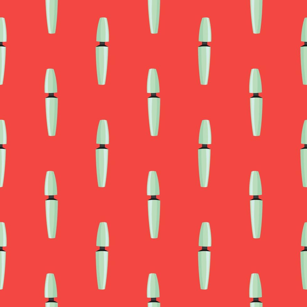 Small mascara,seamless pattern on red background. vector