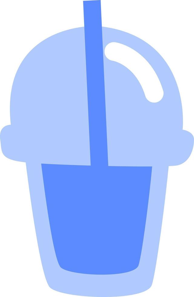 Blue office cup to go, illustration, vector, on a white background. vector