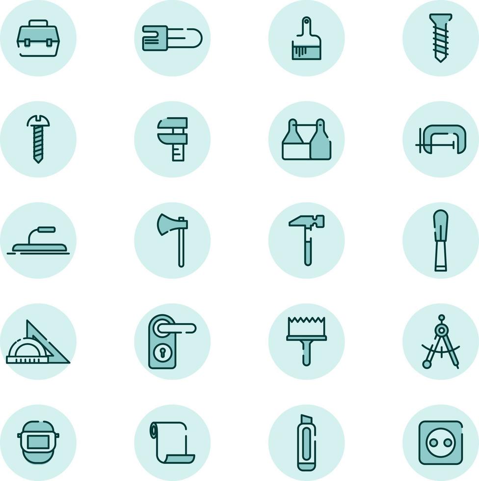 House repairing icon set, illustration, vector on a white background.