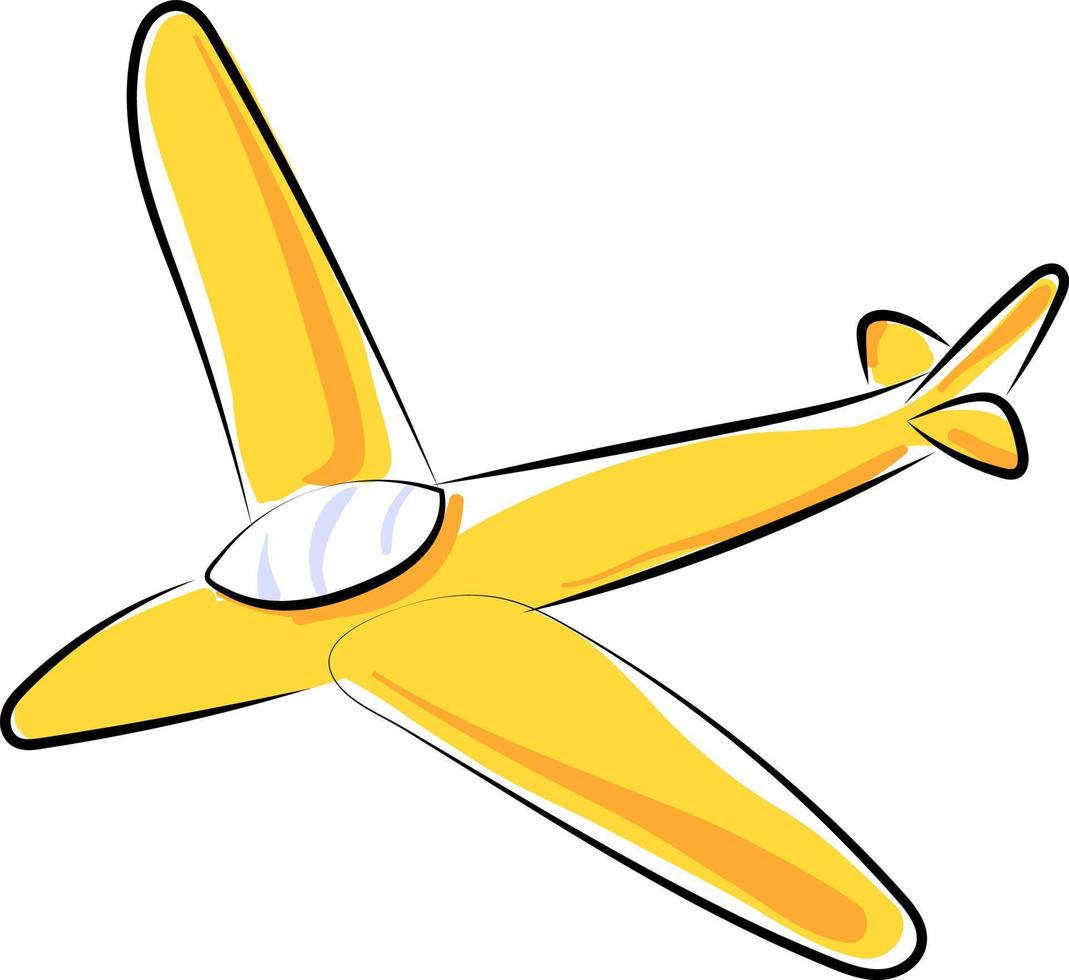 Toy airplane, illustration, vector on white background.