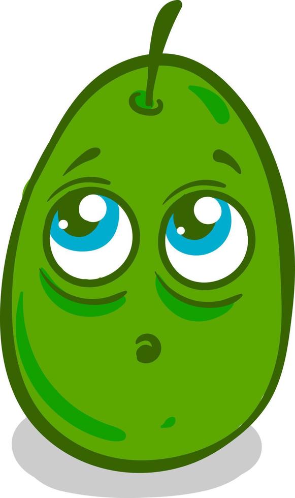 Scared olive, illustration, vector on white background