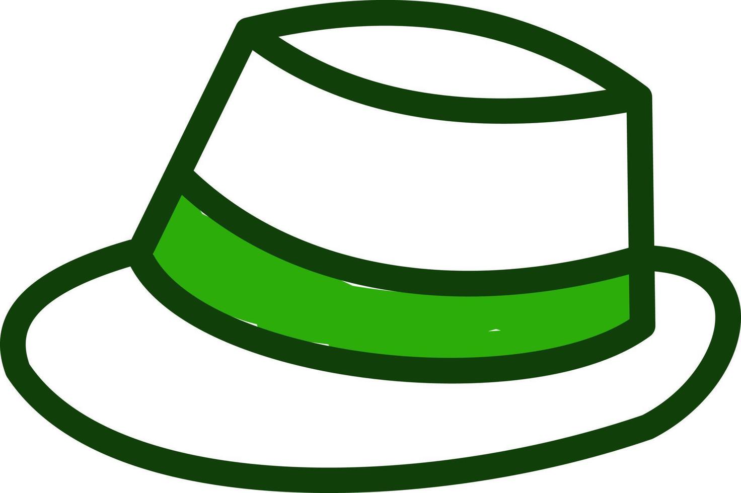 sombrero de hombre de negocios verde, ilustración, sobre un fondo blanco. vector