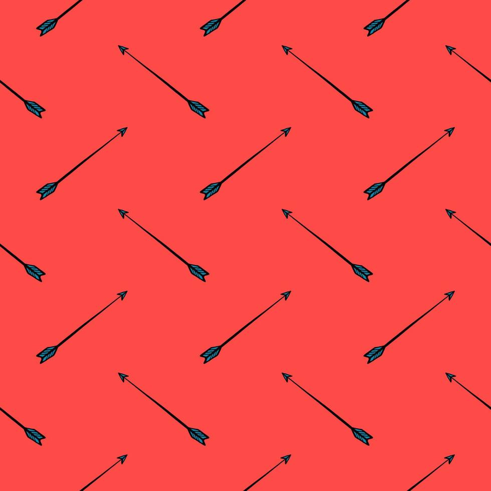 Small arrows , seamless pattern on a red background. vector