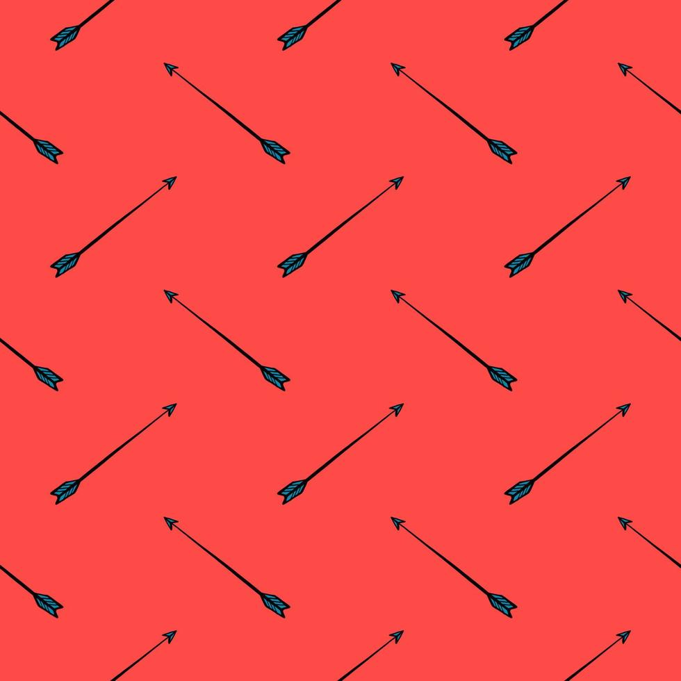 Small arrows , seamless pattern on a red background. vector