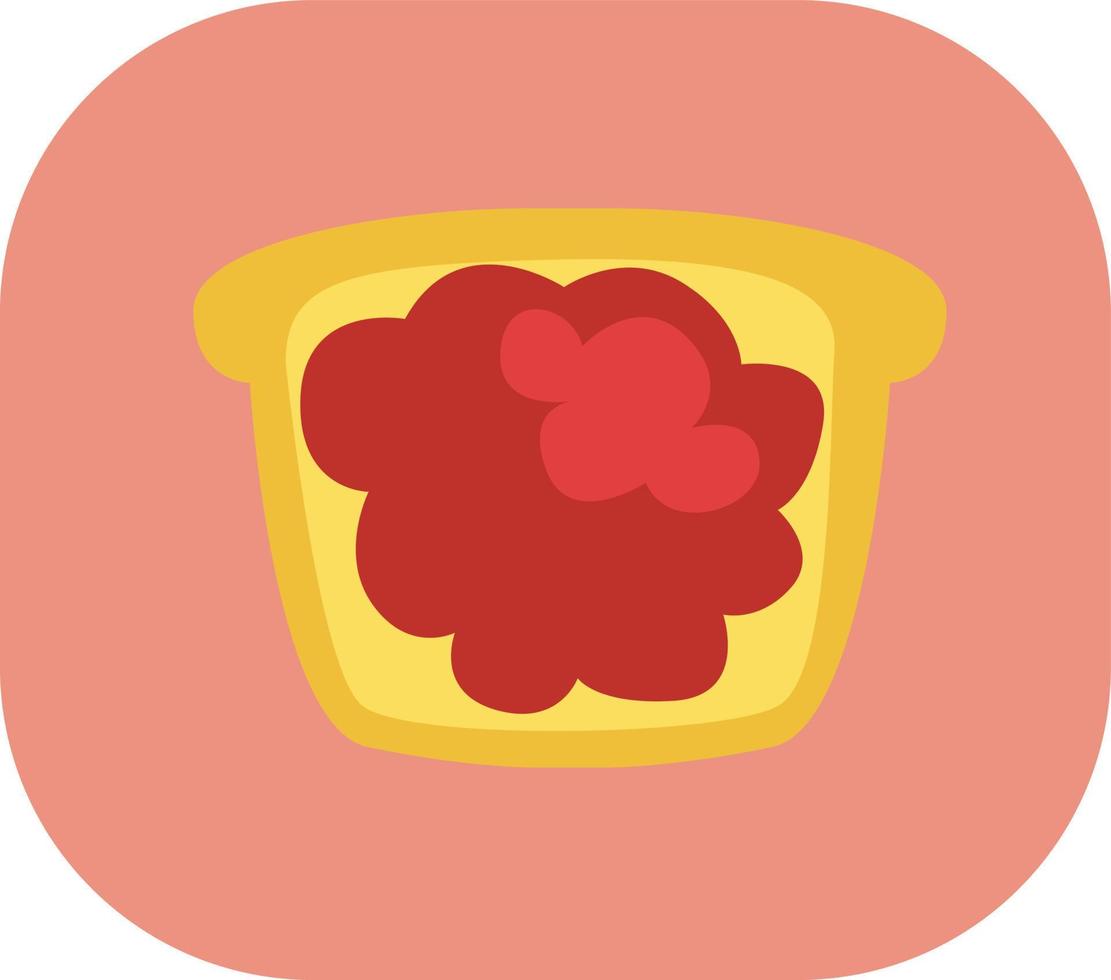Breakfast jam on toast, illustration, vector on a white background.