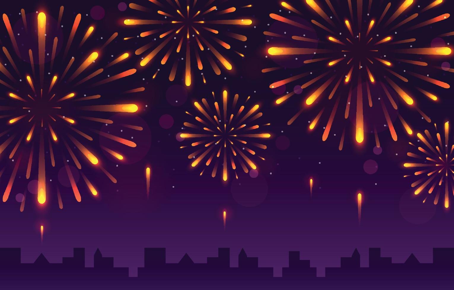 Fireworks Party at Night Background vector