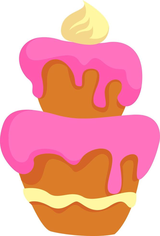 Big cake, illustration, vector on white background.