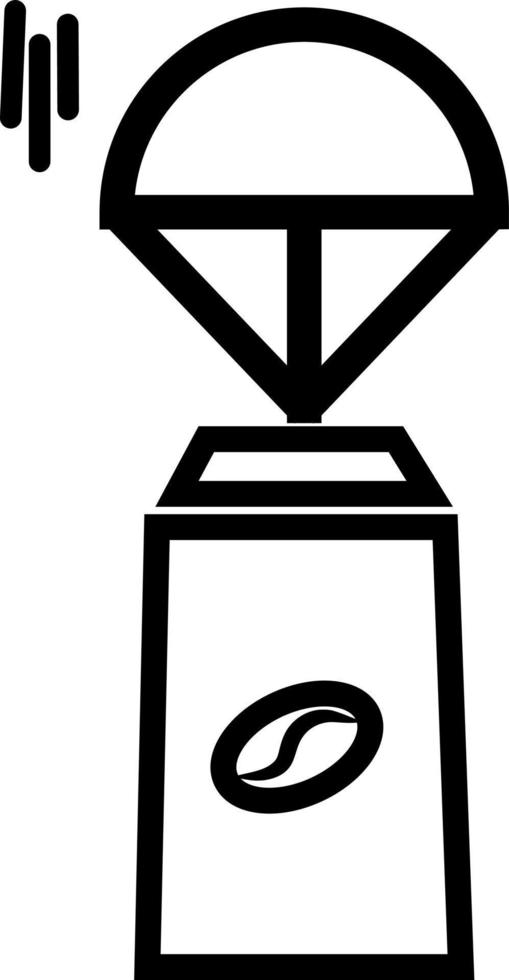 Coffee with parachute, illustration, vector, on a white background. vector