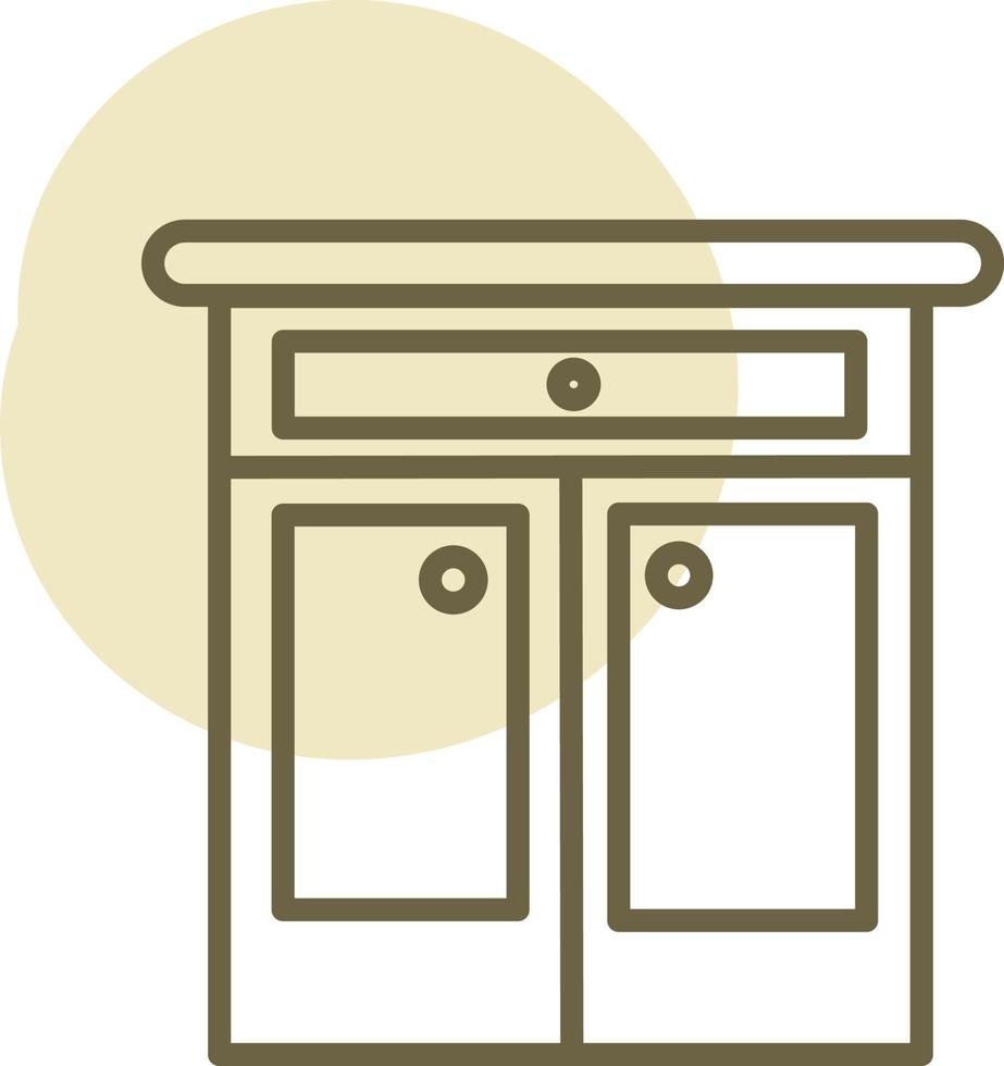 Kitchen counter top, illustration, vector, on a white background