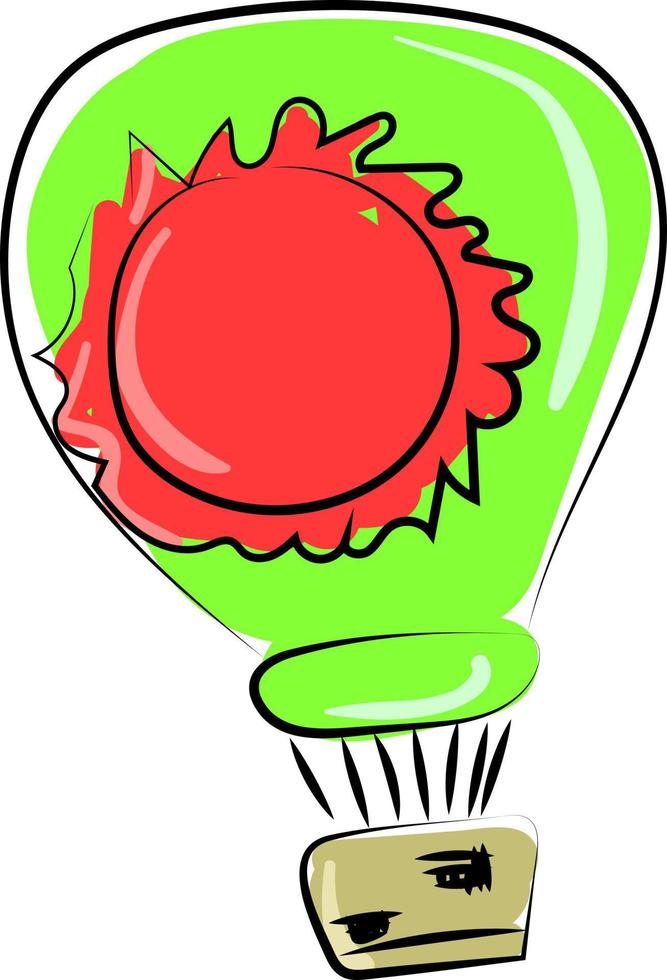 Green big balloon, illustration, vector on white background.