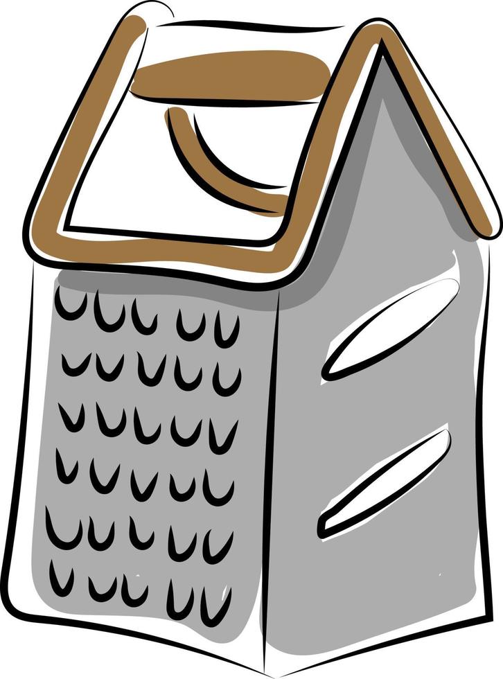 Grater drawing, illustration, vector on white background.