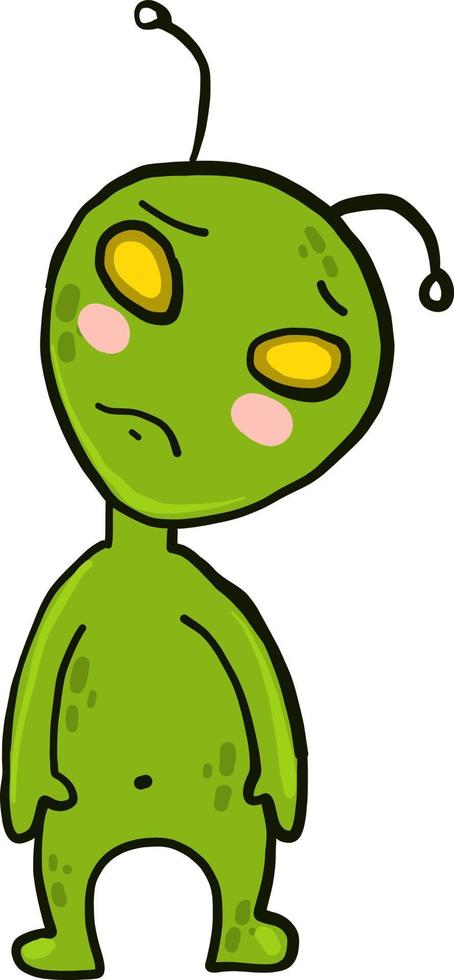 Weird alien, illustration, vector on white background.