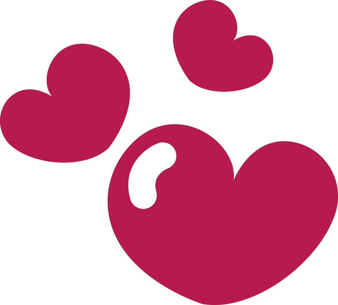Three pink hearts, illustration, vector on a white background.