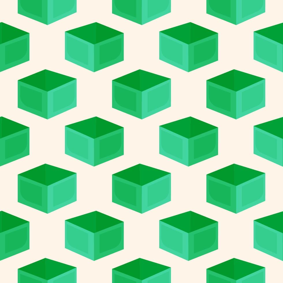 Green box , seamless pattern on a white background. vector