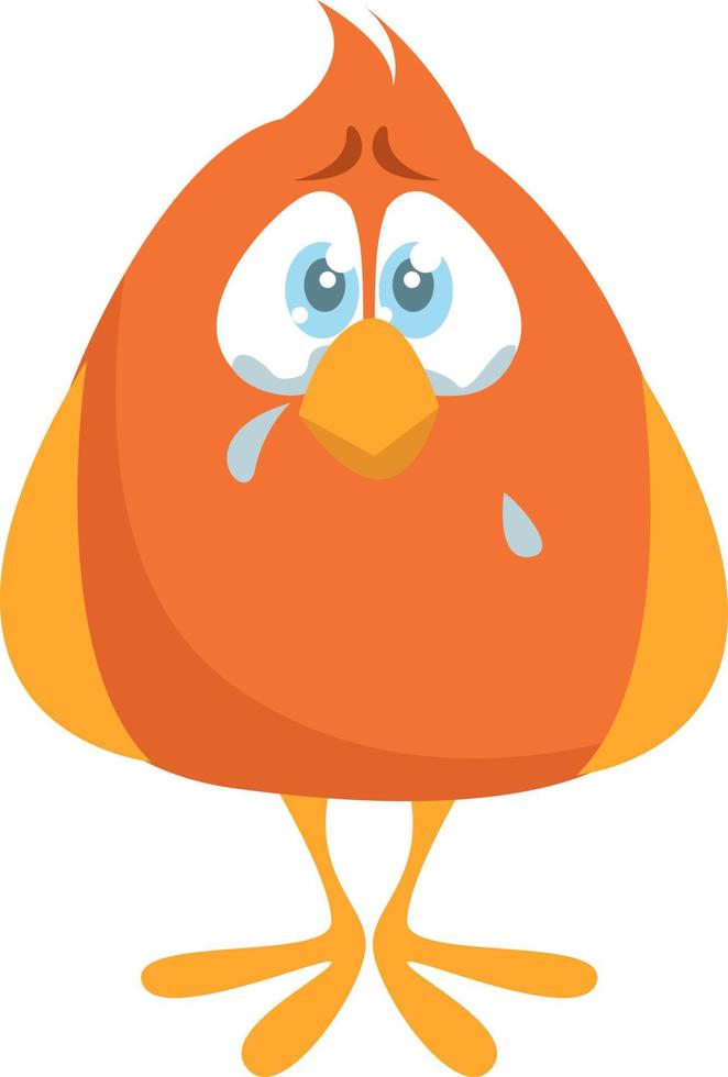 Sad little bird,illustration,vector on white background vector