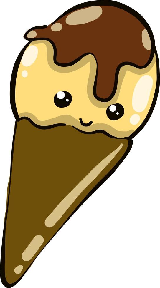 Cute ice cream ,illustration,vector on white background vector