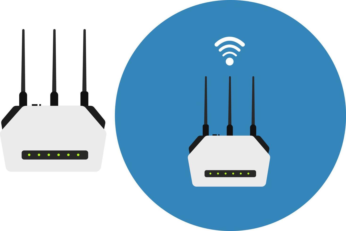 White wifi router ,illustration, vector on white background.