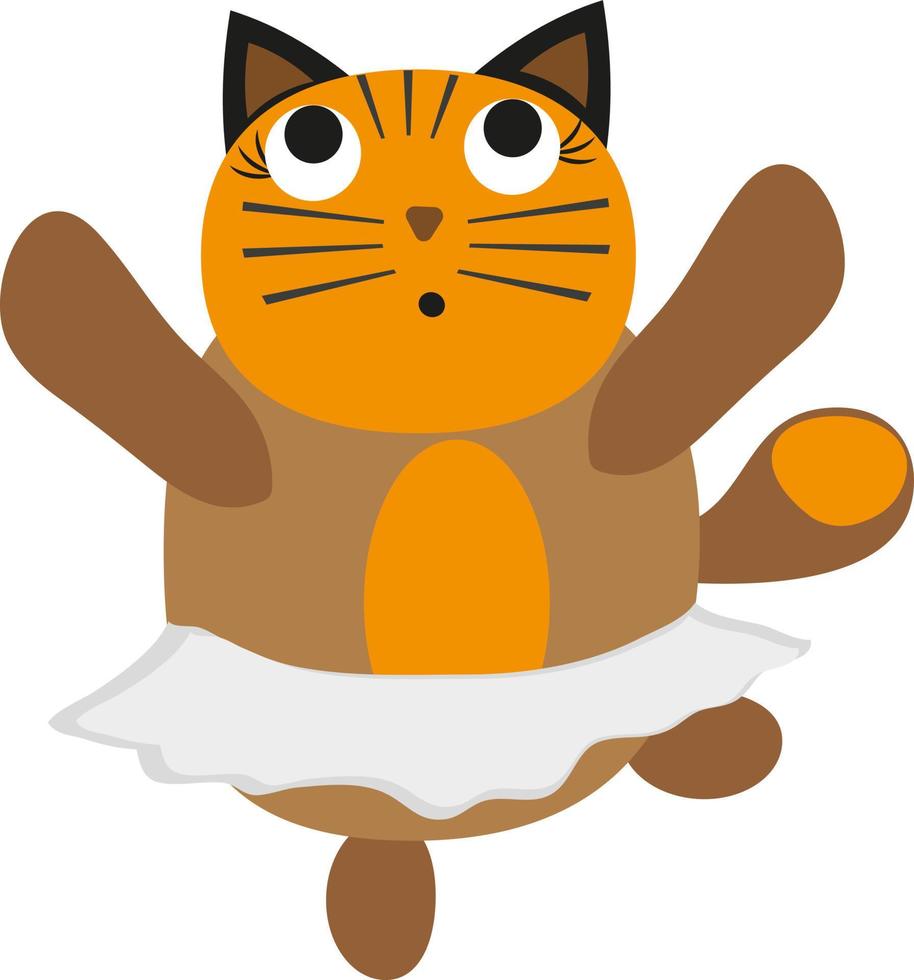 Dancing cat, illustration, vector on a white background.