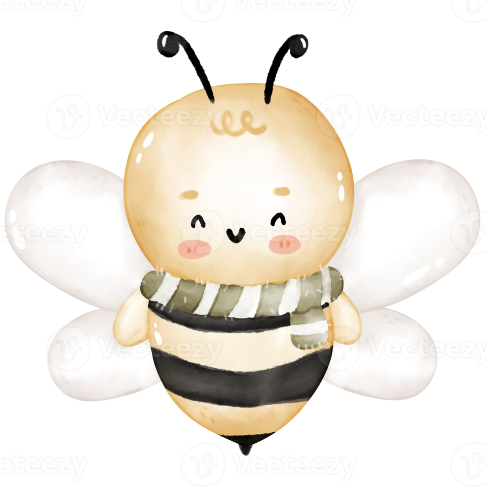 cute bee in christmas png