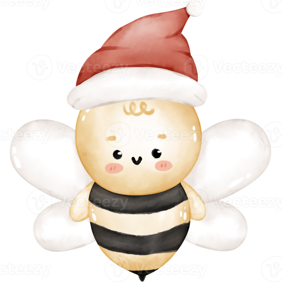 cute bee in christmas png