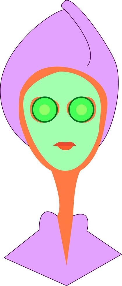 una máscara facial, un vector o una ilustración en color.