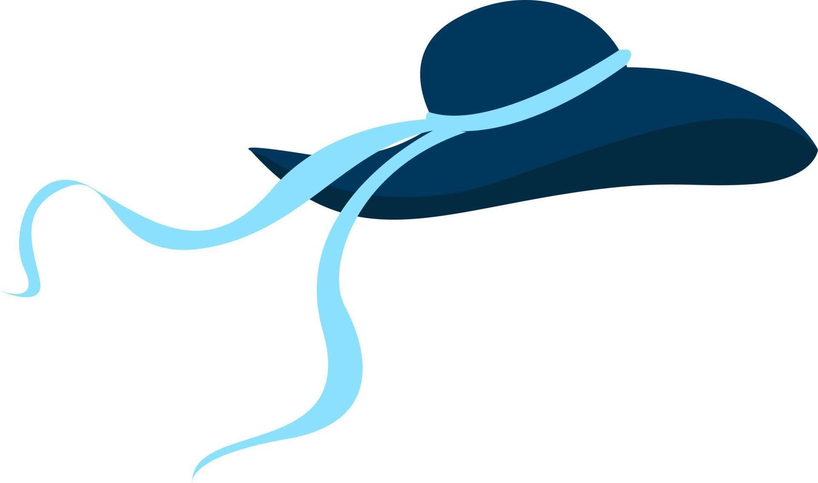 sombrero azul, ilustración, vector sobre fondo blanco.