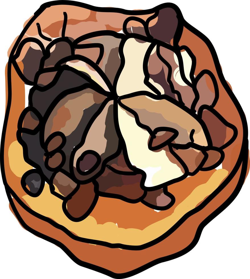 Bocados de pastel de camote, ilustración, vector sobre fondo blanco