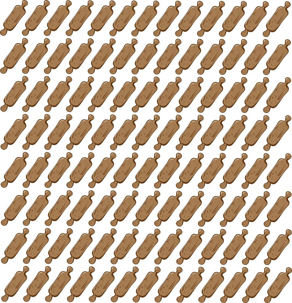 Rolling pins wallpaper, illustration, vector on white background.