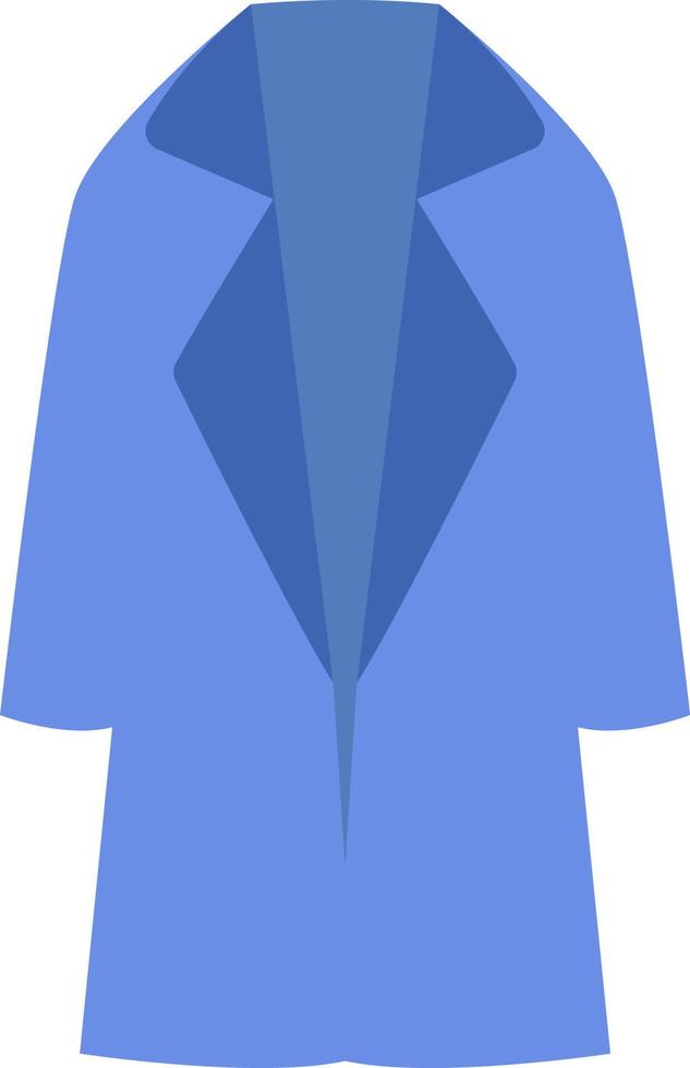 Blue winter coat, illustration, vector on white background.