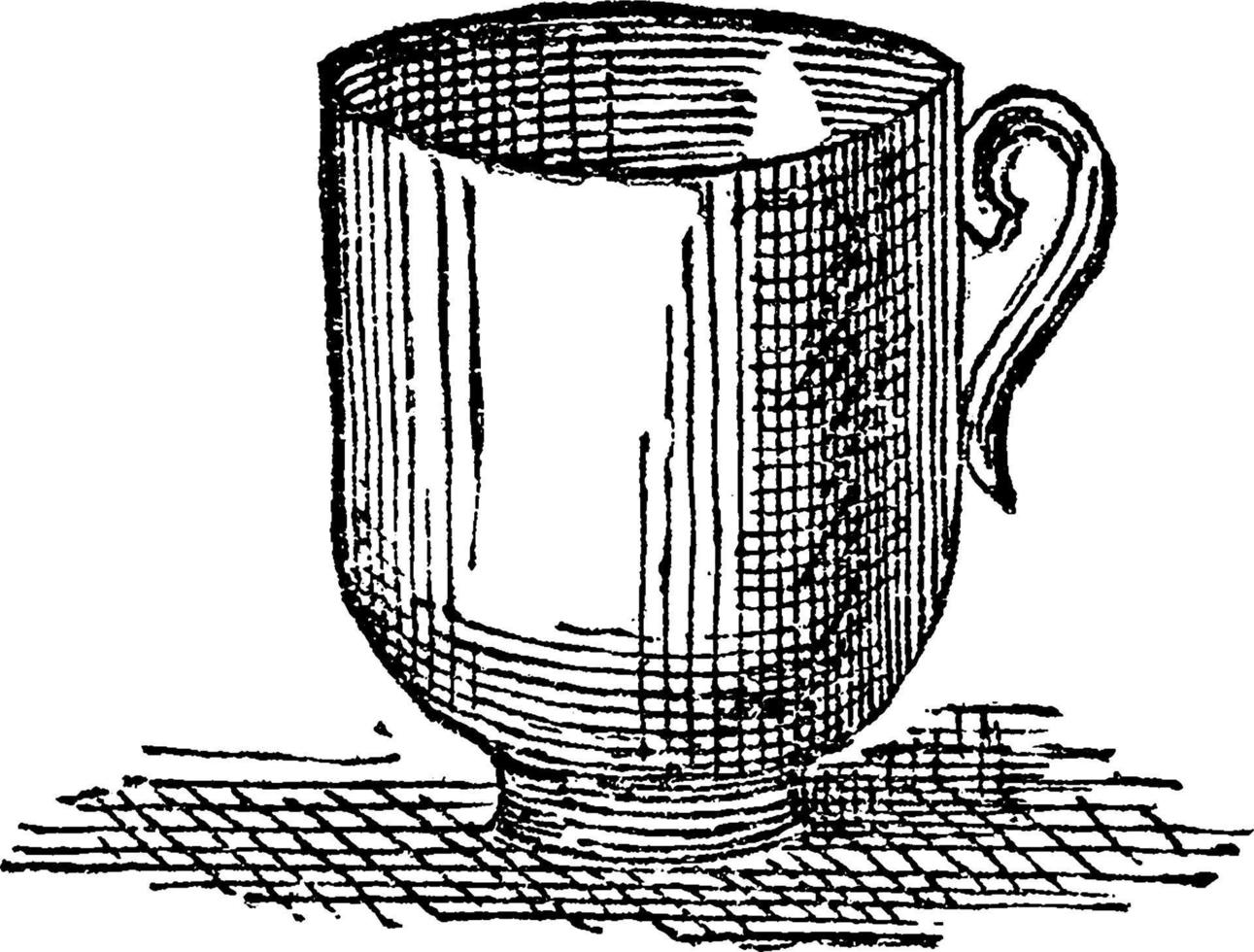 Cup, vintage illustration vector