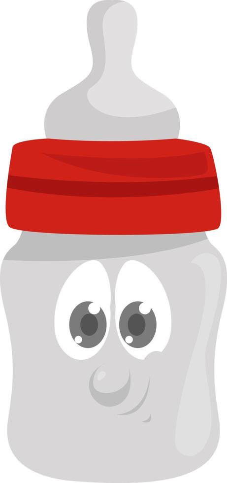 Baby bottle, illustration, vector on white background