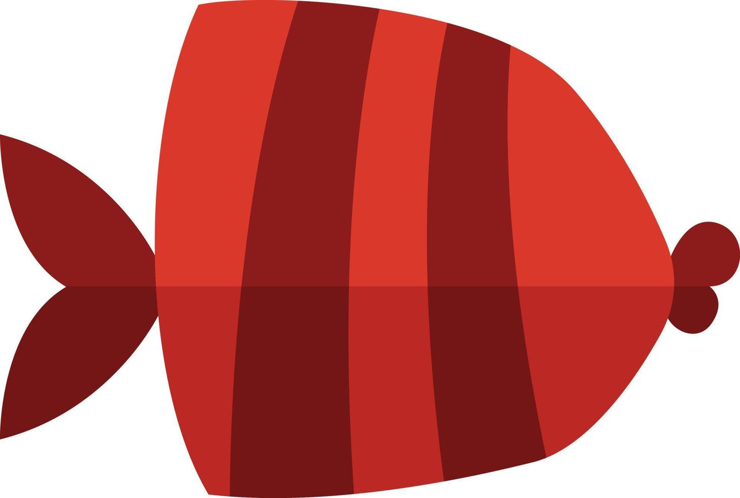 Red fish with stipes, illustration, vector on white background.