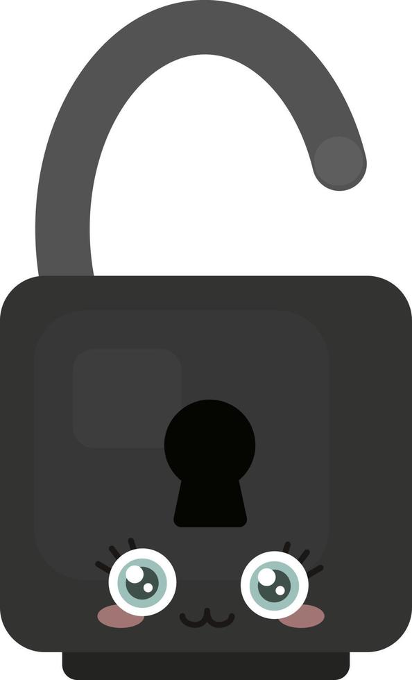 Black lock , illustration, vector on white background