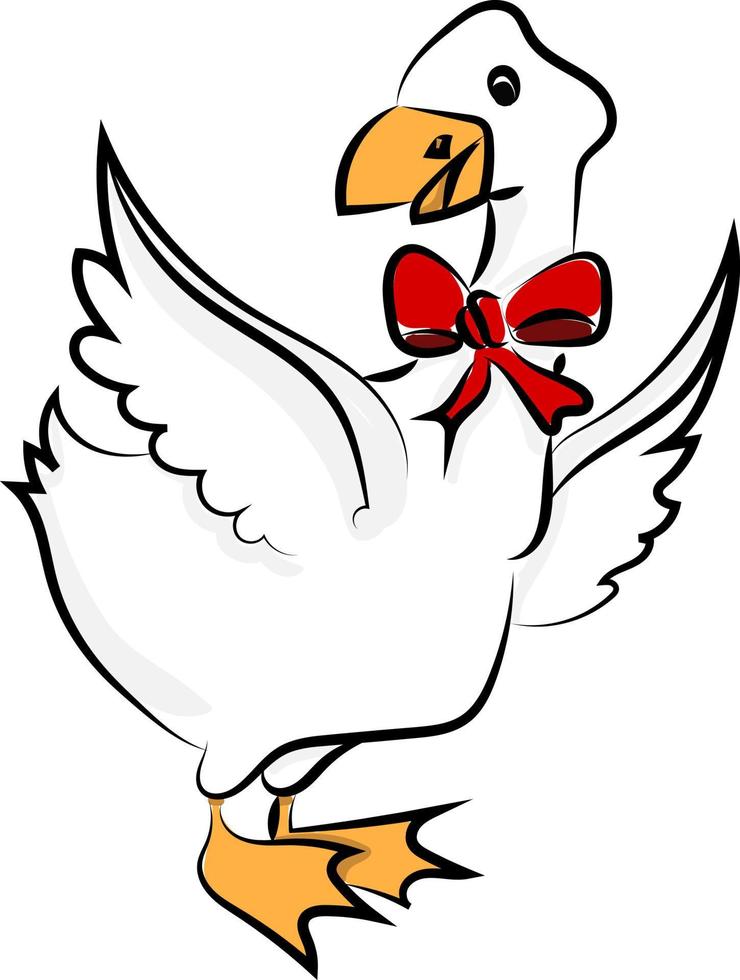 Goose, illustration, vector on white background.