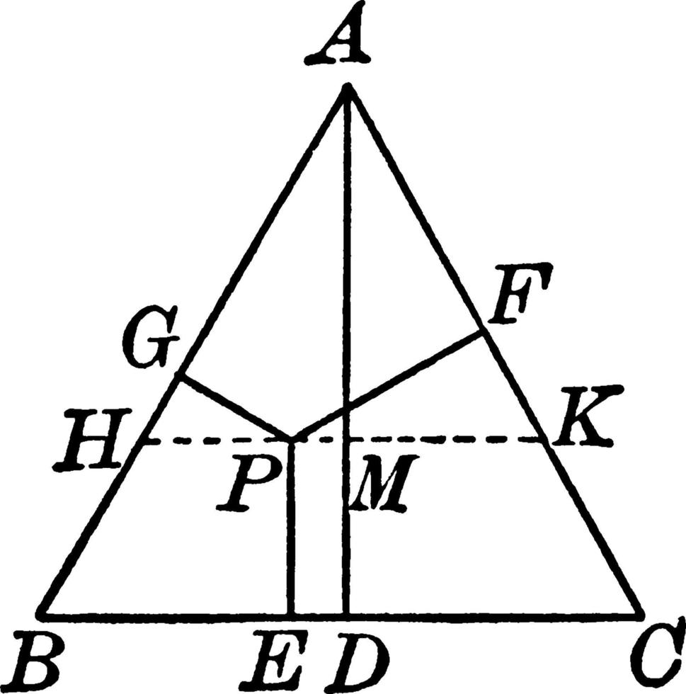 Equilateral Triangle, vintage illustration. vector