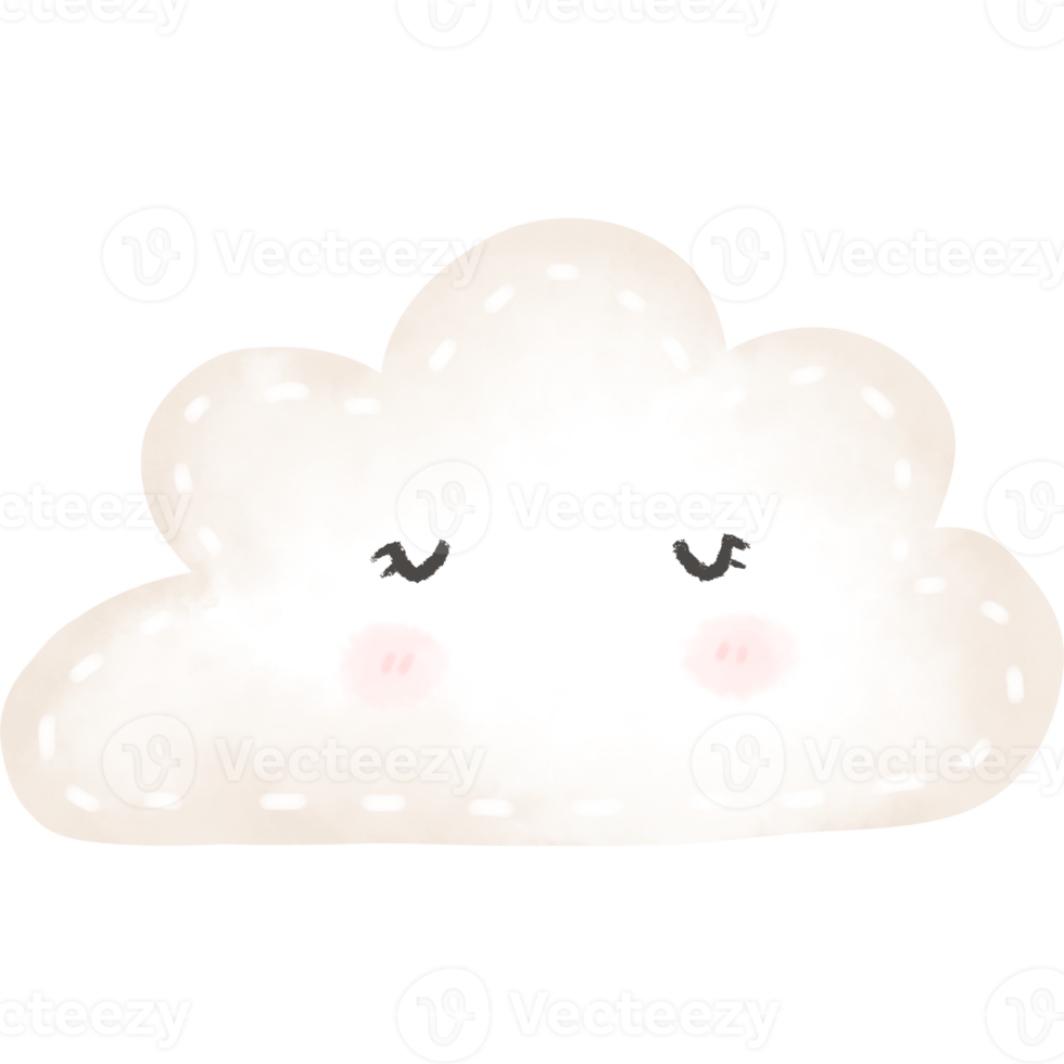 acquerello carino nube png