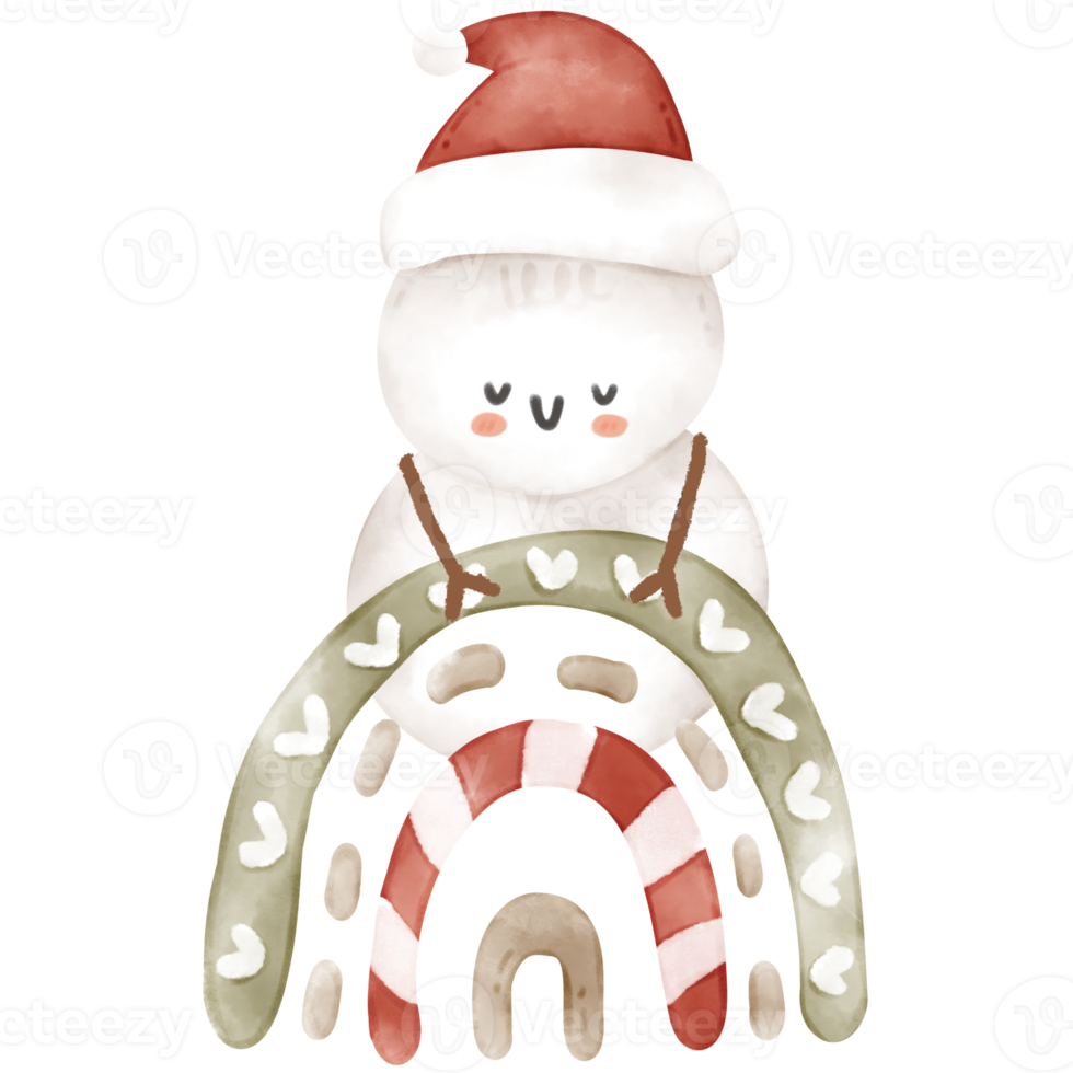 Weihnachtsregenbogen-Schneemann png