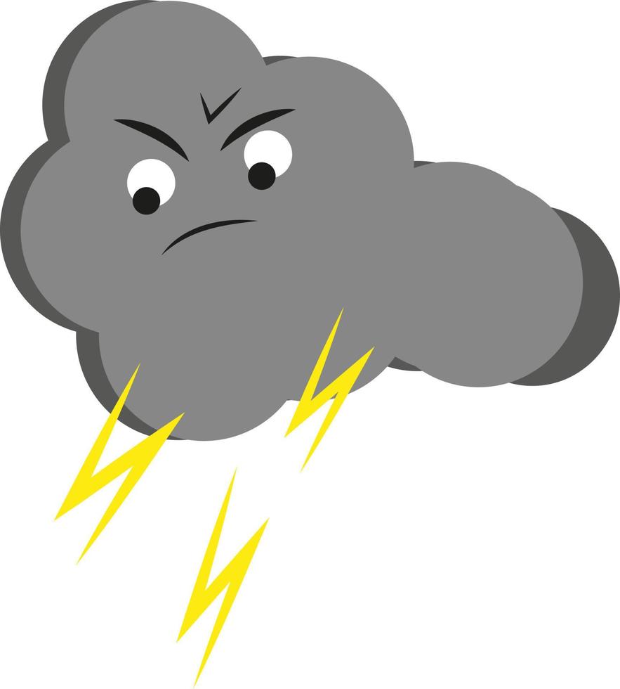 Thunderstorm weather, illustration, vector on a white background.