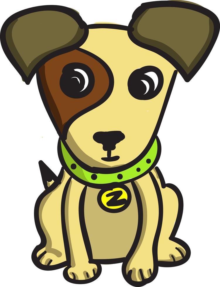 Cute dog, illustration, vector on white background.