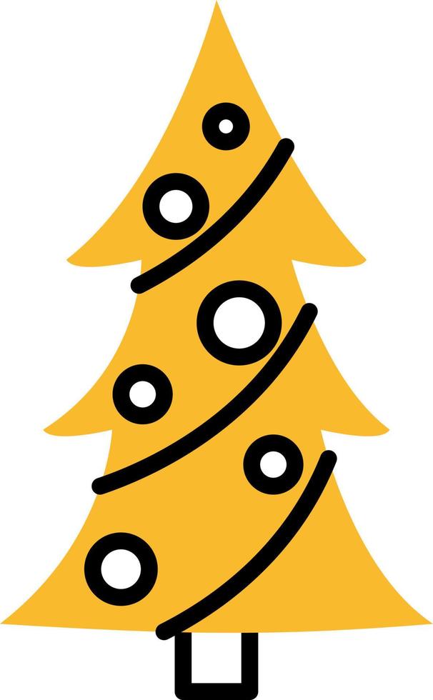 Christmas tree, illustration, vector on a white background.