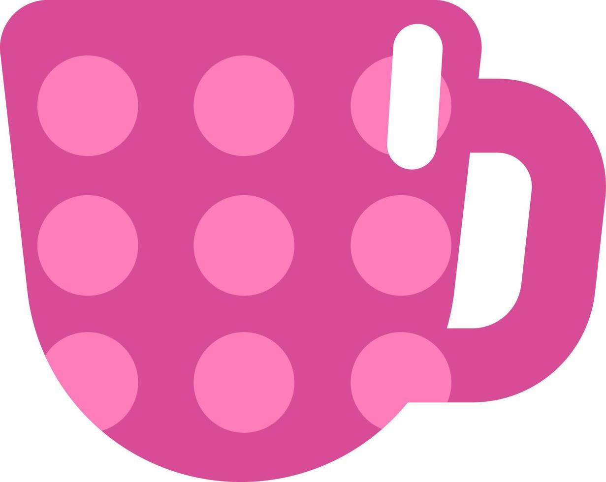 Pink cup with dots, illustration, vector, on a white background. vector