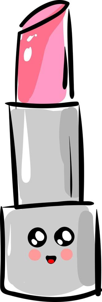 Lápiz labial rosa, ilustración, vector sobre fondo blanco.