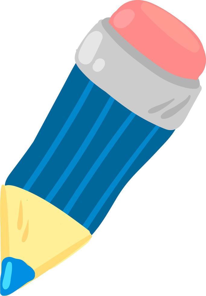 Blue pencil, illustration, vector on white background