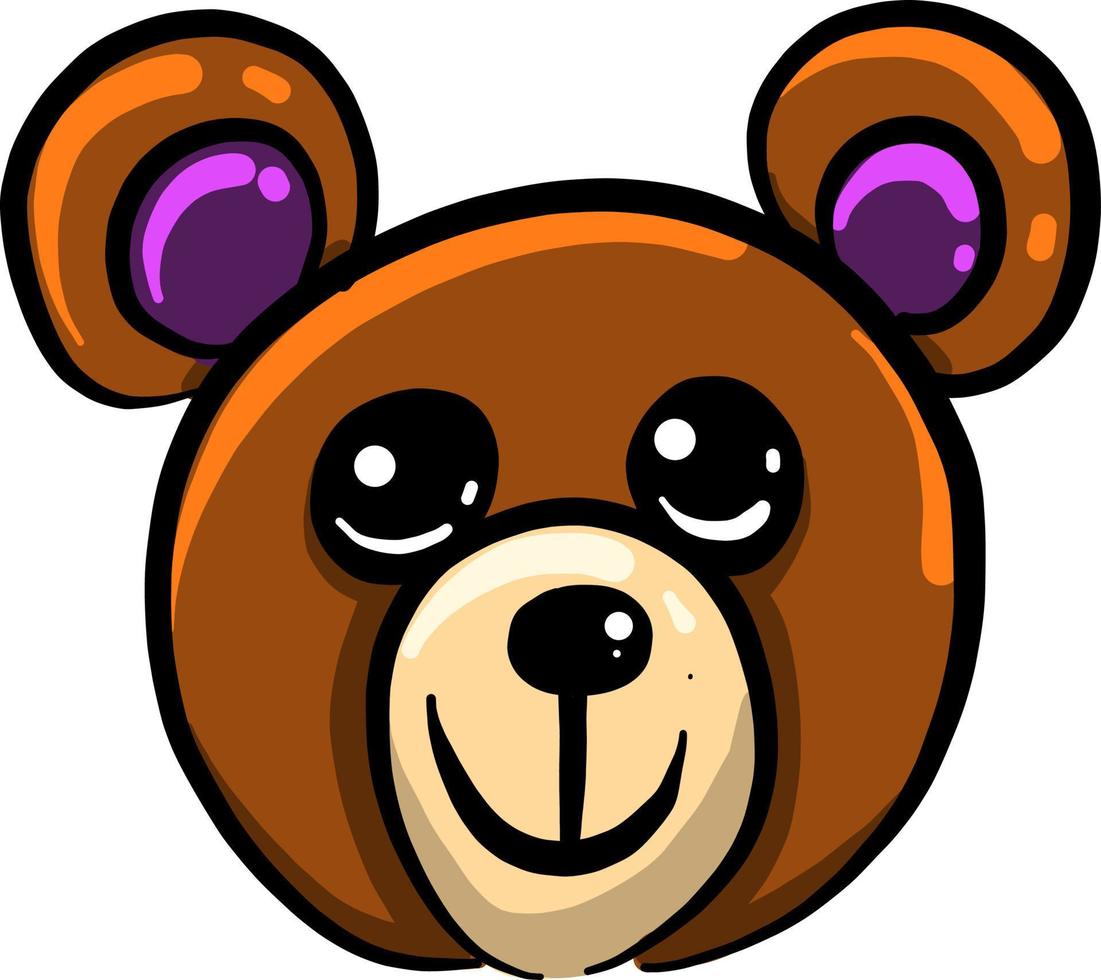 Teddy bear head, illustration, vector on white background